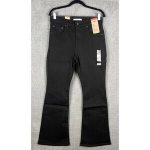 Levi's Women's 31x30 Black Cotton Polyester 726 Stellar Stretch HR Flare Jeans
